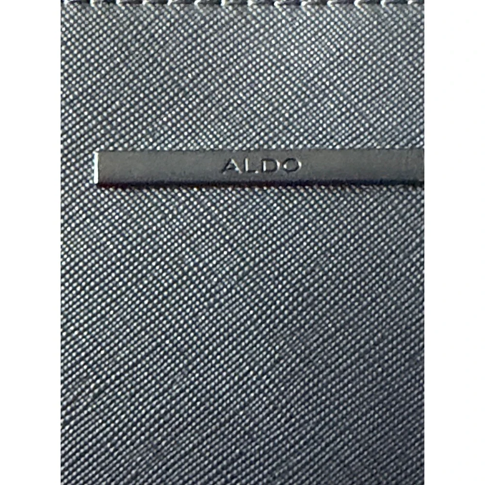 Aldo Black Saffiano Crossbody Bag with Woven Geometric Guitar Strap NEW